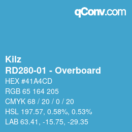 Color code: Kilz - RD280-01 - Overboard | qconv.com