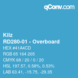 カラーコード: Kilz - RD280-01 - Overboard | qconv.com