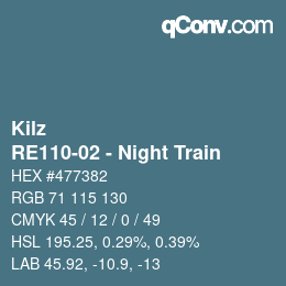 Color code: Kilz - RE110-02 - Night Train | qconv.com