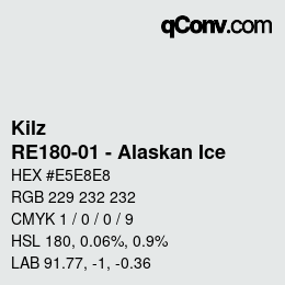 Color code: Kilz - RE180-01 - Alaskan Ice | qconv.com