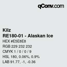 Color code: Kilz - RE180-01 - Alaskan Ice | qconv.com