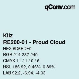 カラーコード: Kilz - RE200-01 - Proud Cloud | qconv.com