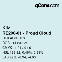 Color code: Kilz - RE200-01 - Proud Cloud | qconv.com