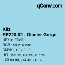 カラーコード: Kilz - RE220-02 - Glacier Gorge | qconv.com