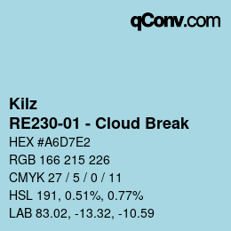 カラーコード: Kilz - RE230-01 - Cloud Break | qconv.com