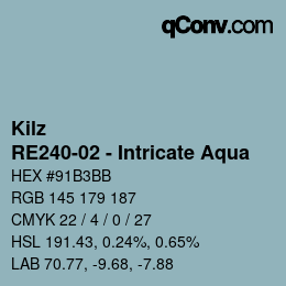 Código de color: Kilz - RE240-02 - Intricate Aqua | qconv.com
