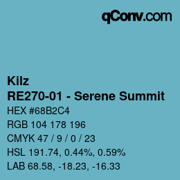 カラーコード: Kilz - RE270-01 - Serene Summit | qconv.com