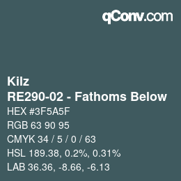 カラーコード: Kilz - RE290-02 - Fathoms Below | qconv.com