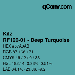 カラーコード: Kilz - RF120-01 - Deep Turquoise | qconv.com