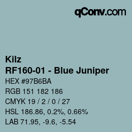 Color code: Kilz - RF160-01 - Blue Juniper | qconv.com