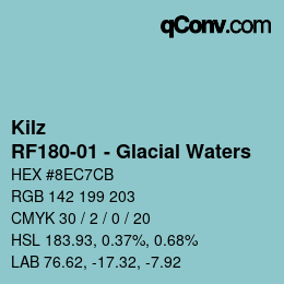 Color code: Kilz - RF180-01 - Glacial Waters | qconv.com