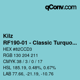 カラーコード: Kilz - RF190-01 - Classic Turquoise | qconv.com