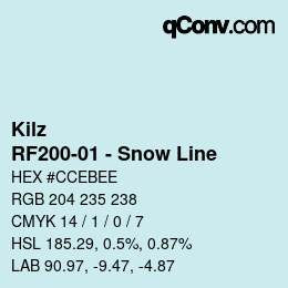 Color code: Kilz - RF200-01 - Snow Line | qconv.com