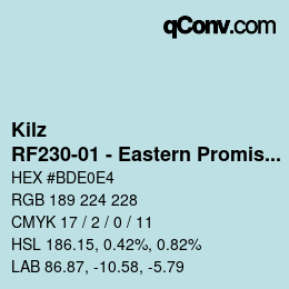 Color code: Kilz - RF230-01 - Eastern Promise | qconv.com