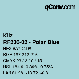 カラーコード: Kilz - RF230-02 - Polar Blue | qconv.com