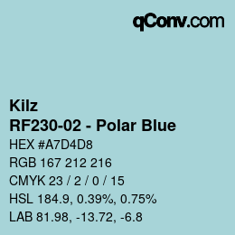 Color code: Kilz - RF230-02 - Polar Blue | qconv.com