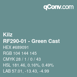 Color code: Kilz - RF290-01 - Green Cast | qconv.com