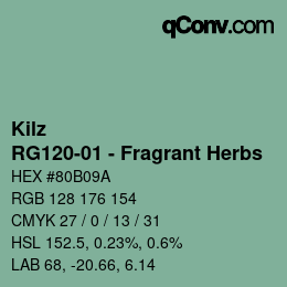 Color code: Kilz - RG120-01 - Fragrant Herbs | qconv.com