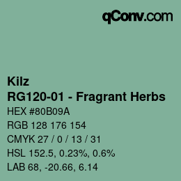 Code couleur: Kilz - RG120-01 - Fragrant Herbs | qconv.com