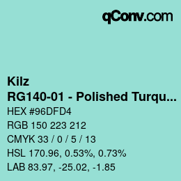 カラーコード: Kilz - RG140-01 - Polished Turquoise | qconv.com