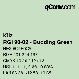 Color code: Kilz - RG190-02 - Budding Green | qconv.com