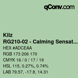 カラーコード: Kilz - RG210-02 - Calming Sensation | qconv.com