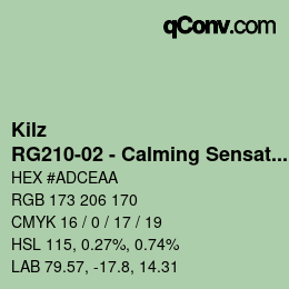 Color code: Kilz - RG210-02 - Calming Sensation | qconv.com