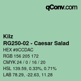 Code couleur: Kilz - RG250-02 - Caesar Salad | qconv.com