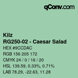 カラーコード: Kilz - RG250-02 - Caesar Salad | qconv.com