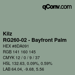 Color code: Kilz - RG260-02 - Bayfront Palm | qconv.com