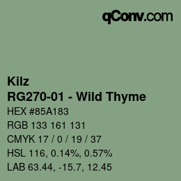 Color code: Kilz - RG270-01 - Wild Thyme | qconv.com