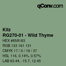 カラーコード: Kilz - RG270-01 - Wild Thyme | qconv.com