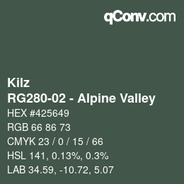 カラーコード: Kilz - RG280-02 - Alpine Valley | qconv.com