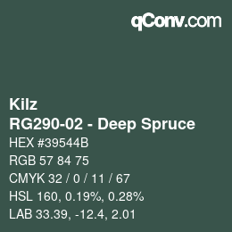カラーコード: Kilz - RG290-02 - Deep Spruce | qconv.com