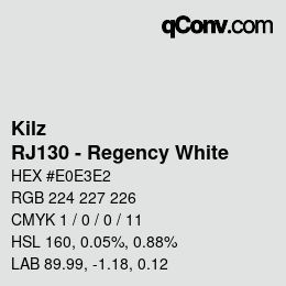 カラーコード: Kilz - RJ130 - Regency White | qconv.com