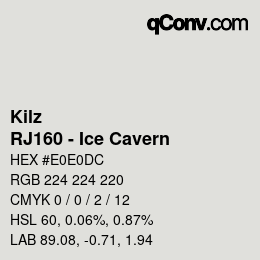 カラーコード: Kilz - RJ160 - Ice Cavern | qconv.com