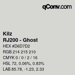 Color code: Kilz - RJ200 - Ghost | qconv.com