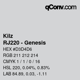 カラーコード: Kilz - RJ220 - Genesis | qconv.com