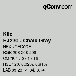 カラーコード: Kilz - RJ230 - Chalk Gray | qconv.com