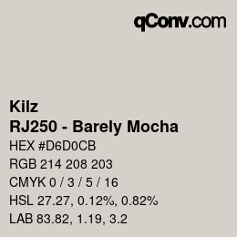 Code couleur: Kilz - RJ250 - Barely Mocha | qconv.com