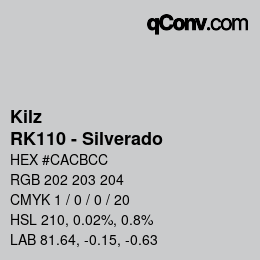 カラーコード: Kilz - RK110 - Silverado | qconv.com