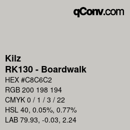 カラーコード: Kilz - RK130 - Boardwalk | qconv.com