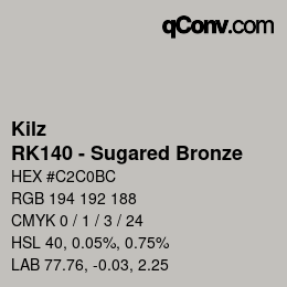 カラーコード: Kilz - RK140 - Sugared Bronze | qconv.com