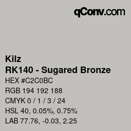 Color code: Kilz - RK140 - Sugared Bronze | qconv.com