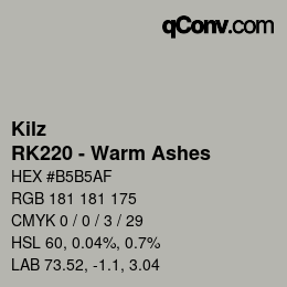 カラーコード: Kilz - RK220 - Warm Ashes | qconv.com