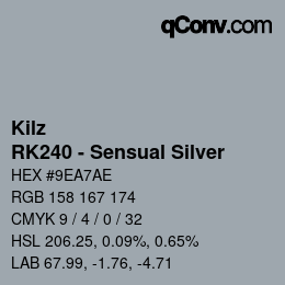 Color code: Kilz - RK240 - Sensual Silver | qconv.com