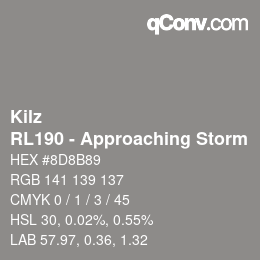 カラーコード: Kilz - RL190 - Approaching Storm | qconv.com