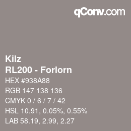 Farbcode: Kilz - RL200 - Forlorn | qconv.com