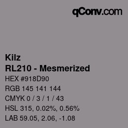 Color code: Kilz - RL210 - Mesmerized | qconv.com