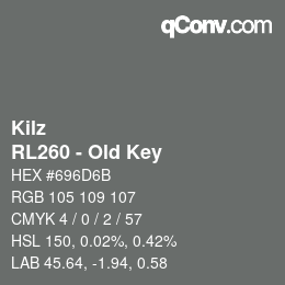 Farbcode: Kilz - RL260 - Old Key | qconv.com